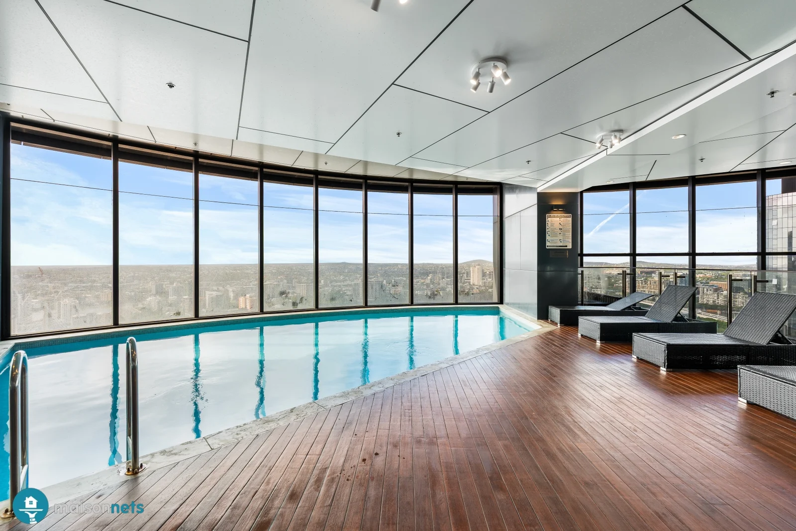 Indoor rooftop pool